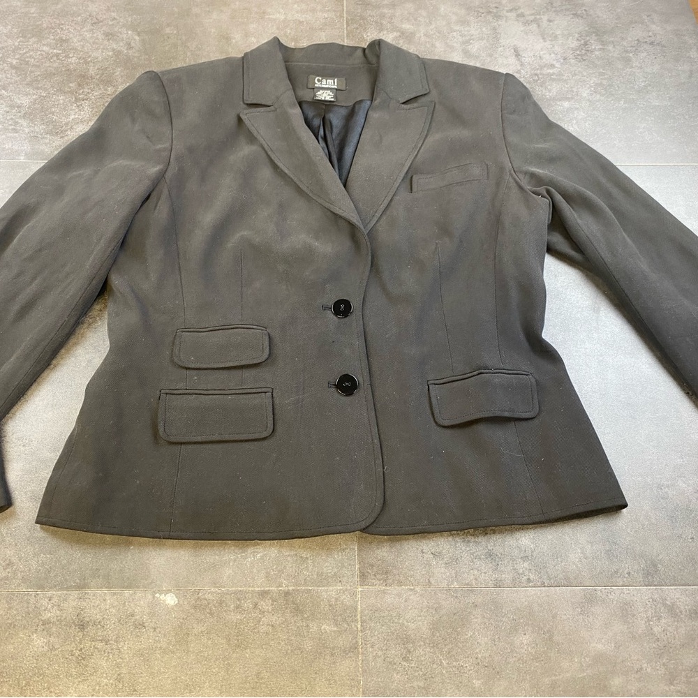 Cami International Women's Black 100% Silk Blazer‎ Dark Size 12